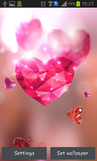 Scaricare Diamond hearts by Live wallpaper HQ — sfondi animati gratuiti per l'Android su un Desktop. 