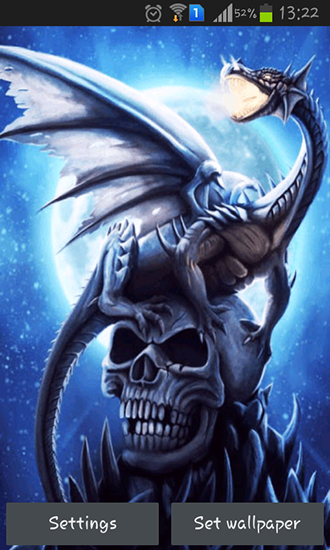 Scaricare Dragon on skull — sfondi animati gratuiti per l'Android su un Desktop. 