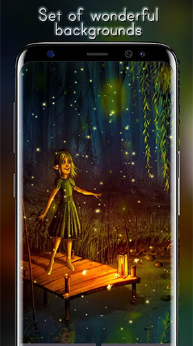 Screenshot dello Schermo Fireflies by Live Wallpapers HD sul cellulare e tablet.