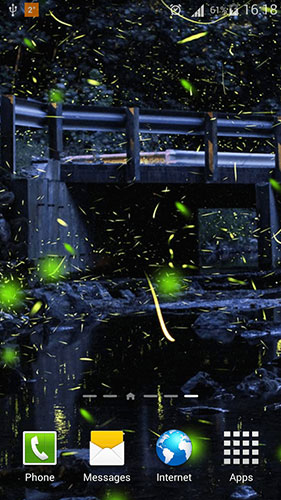 Screenshot dello Schermo Fireflies by Phoenix Live Wallpapers sul cellulare e tablet.