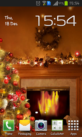 Scaricare Fireplace New Year 2015 — sfondi animati gratuiti per l'Android su un Desktop. 