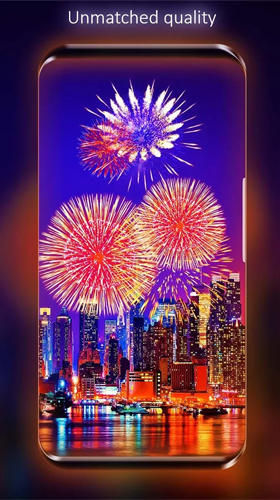 Screenshot dello Schermo Fireworks by Live Wallpapers HD sul cellulare e tablet.