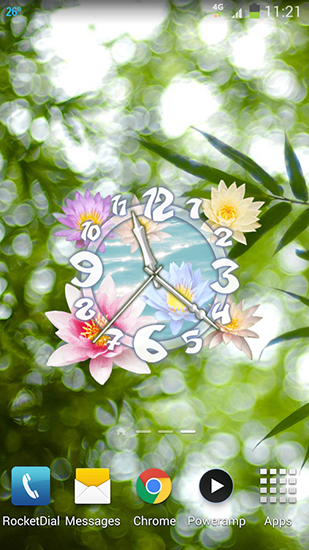 Scaricare Flower clock — sfondi animati gratuiti per l'Android su un Desktop. 