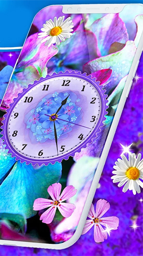 Screenshot dello Schermo Flowers analog clock sul cellulare e tablet.