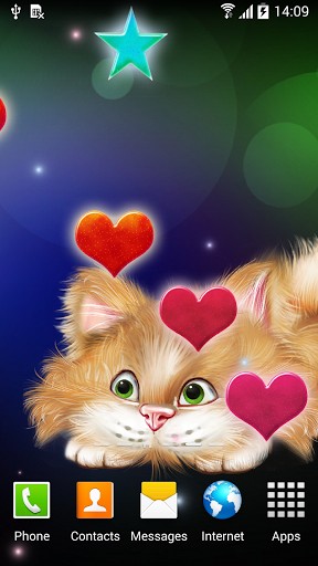 Scaricare Funny cat — sfondi animati gratuiti per l'Android su un Desktop. 