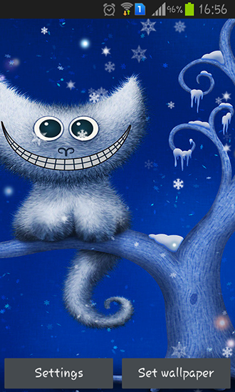 Scaricare Funny Christmas kitten and his smile — sfondi animati gratuiti per l'Android su un Desktop. 