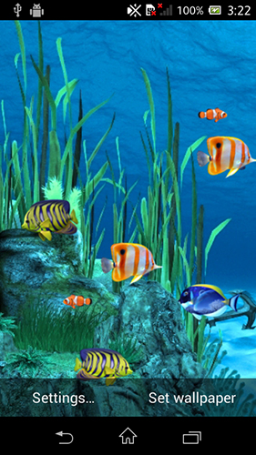 Screenshot dello Schermo Galaxy aquarium sul cellulare e tablet.