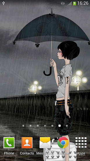 Scaricare Girl and rainy day — sfondi animati gratuiti per l'Android su un Desktop. 