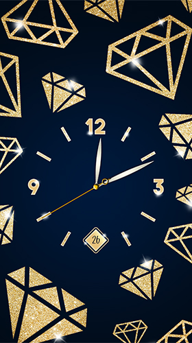 Screenshot dello Schermo Gold and diamond clock sul cellulare e tablet.
