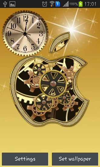 Scaricare Golden apple clock — sfondi animati gratuiti per l'Android su un Desktop. 