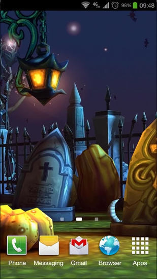 Screenshot dello Schermo Halloween Cemetery sul cellulare e tablet.