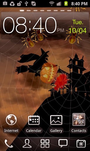 Scaricare Halloween: Spiders — sfondi animati gratuiti per l'Android su un Desktop. 