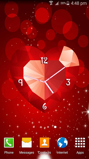 Scaricare Hearts сlock — sfondi animati gratuiti per l'Android su un Desktop. 