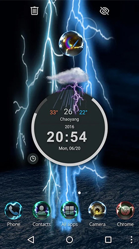 Screenshot dello Schermo Lightning storm 3D sul cellulare e tablet.