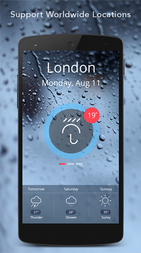 Screenshot dello Schermo Live weather sul cellulare e tablet.