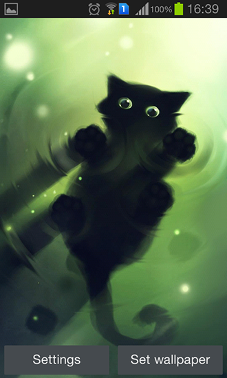 Scaricare Lonely black kitty — sfondi animati gratuiti per l'Android su un Desktop. 