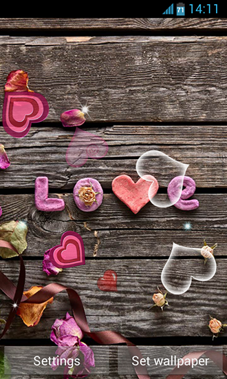 Scaricare Love hearts — sfondi animati gratuiti per l'Android su un Desktop. 