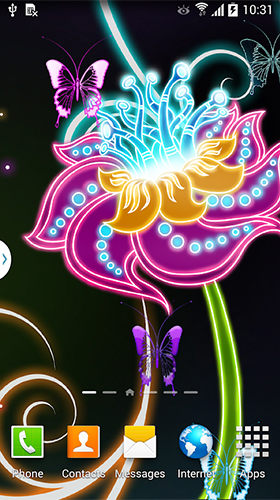 Screenshot dello Schermo Neon flowers by Live Wallpapers 3D sul cellulare e tablet.