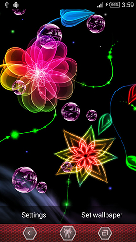 Screenshot dello Schermo Neon flowers by Next Live Wallpapers sul cellulare e tablet.