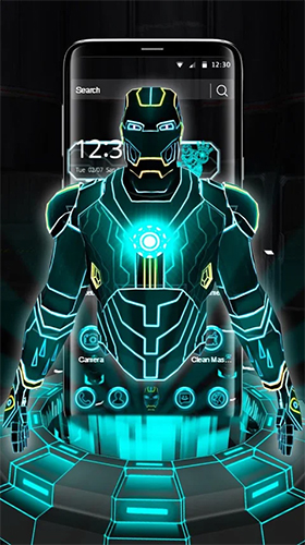 Screenshot dello Schermo Neon hero 3D sul cellulare e tablet.