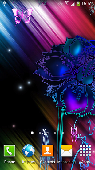 Scaricare Neon butterflies — sfondi animati gratuiti per l'Android su un Desktop. 