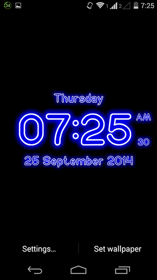 Scaricare Neon digital clock — sfondi animati gratuiti per l'Android su un Desktop. 