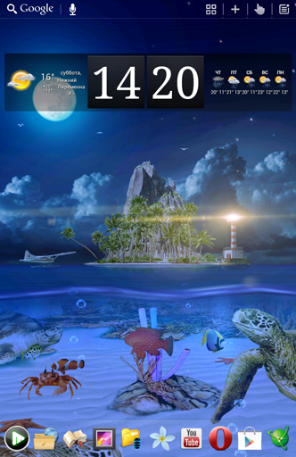 Scaricare Ocean aquarium 3D: Turtle Isle — sfondi animati gratuiti per l'Android su un Desktop. 