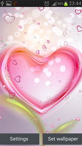 Screenshot dello Schermo Pink hearts sul cellulare e tablet.