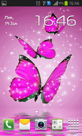 Scaricare Pink butterfly — sfondi animati gratuiti per l'Android su un Desktop. 