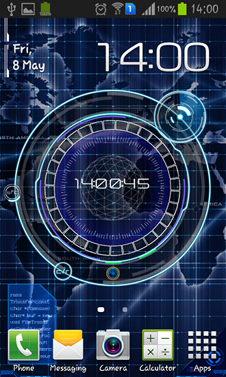 Scaricare Radar: Digital clock — sfondi animati gratuiti per l'Android su un Desktop. 