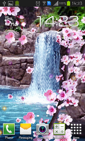 Scaricare Sakura: Waterfall — sfondi animati gratuiti per l'Android su un Desktop. 