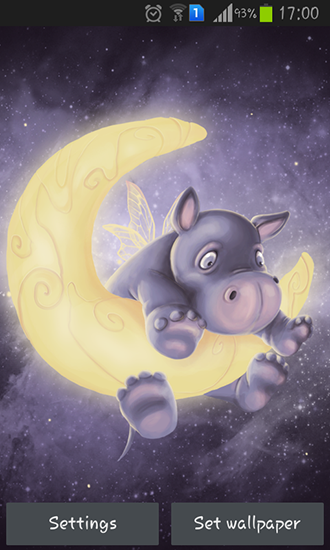 Scaricare Sleepy hippo — sfondi animati gratuiti per l'Android su un Desktop. 
