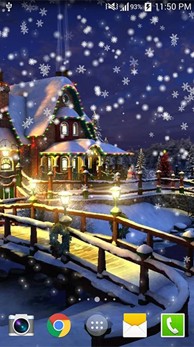 Screenshot dello Schermo Snowy night by Live wallpaper HD sul cellulare e tablet.