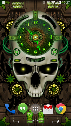 Screenshot dello Schermo Steampunk Clock sul cellulare e tablet.