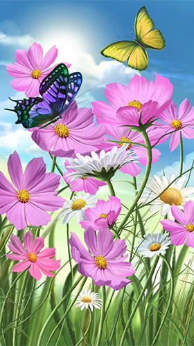 Screenshot dello Schermo Summer: flowers and butterflies sul cellulare e tablet.