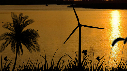 Screenshot dello Schermo Sunset: windmill sul cellulare e tablet.