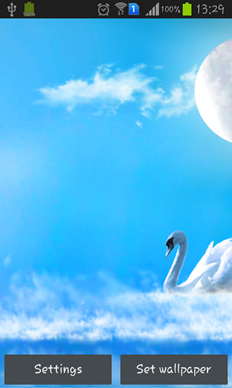 Scaricare Swans lovers: Glow — sfondi animati gratuiti per l'Android su un Desktop. 