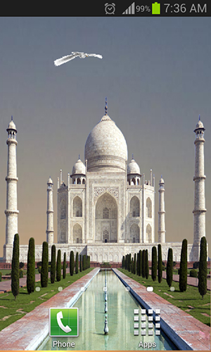 Screenshot dello Schermo Taj Mahal sul cellulare e tablet.