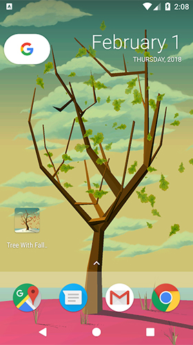 Screenshot dello Schermo Tree with falling leaves sul cellulare e tablet.