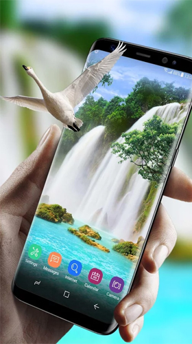 Screenshot dello Schermo Waterfall and swan sul cellulare e tablet.