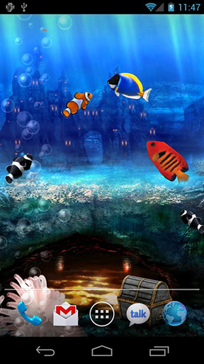Screenshot dello Schermo Aquarium sul cellulare e tablet.