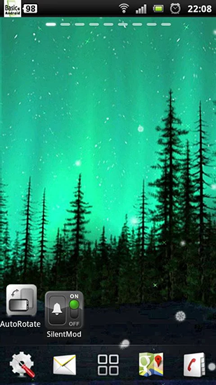 Screenshot dello Schermo Aurora sul cellulare e tablet.