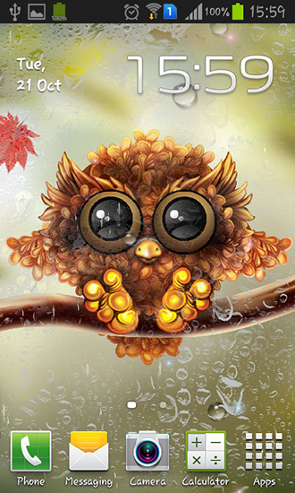 Screenshot dello Schermo Autumn little owl sul cellulare e tablet.