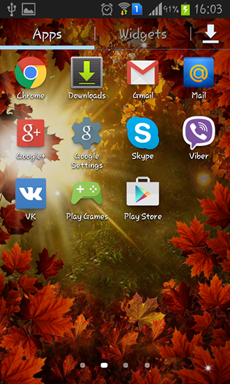 Screenshot dello Schermo Autumn sun sul cellulare e tablet.