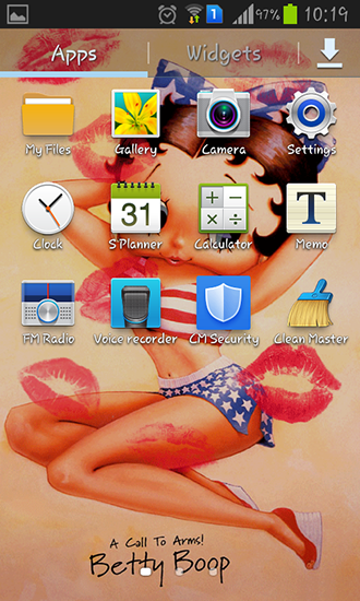 Screenshot dello Schermo Betty Boop sul cellulare e tablet.