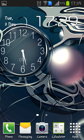 Screenshot dello Schermo Black clock sul cellulare e tablet.