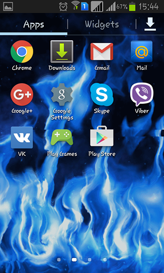 Screenshot dello Schermo Blue flame sul cellulare e tablet.