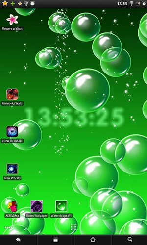 Screenshot dello Schermo Bubbles & clock sul cellulare e tablet.