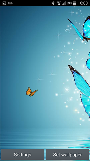 Screenshot dello Schermo Butterfly sul cellulare e tablet.