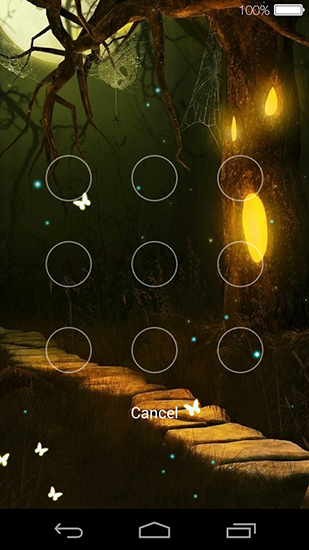Screenshot dello Schermo Butterfly locksreen sul cellulare e tablet.